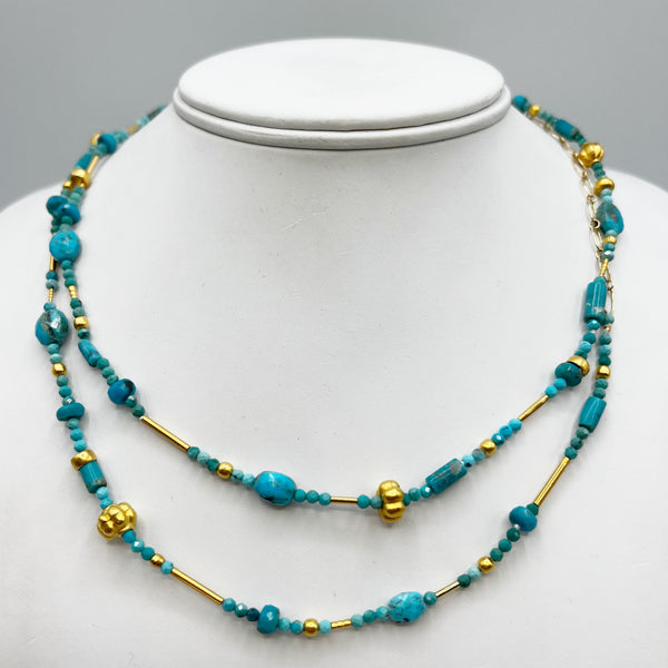 Turquoise Long Wrap Necklace