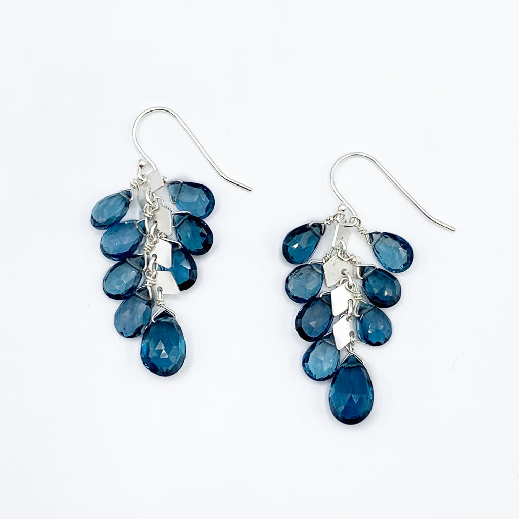 Sterling Silver and Blue Topaz Drop Earrings