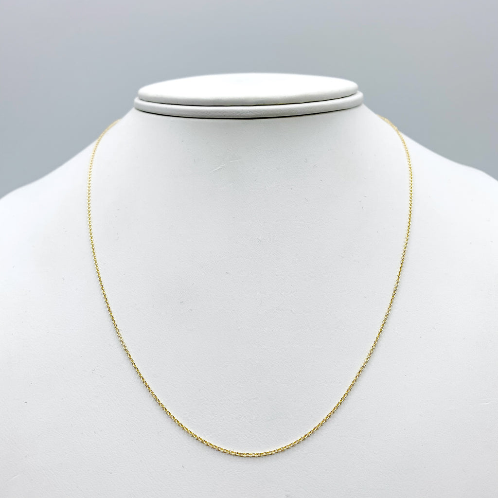 Italian 14 Karat Yellow Gold Fine Cable Chain 16" -also available in 18" and 20”