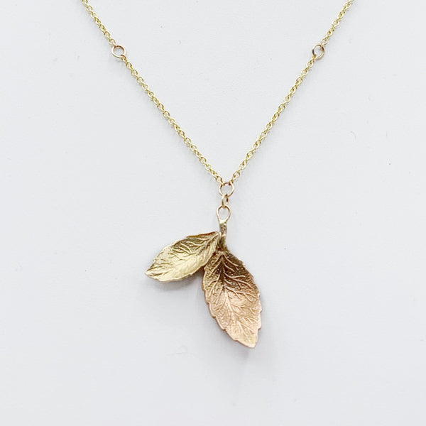 Autumn Leaves in Yellow and Rose Gold