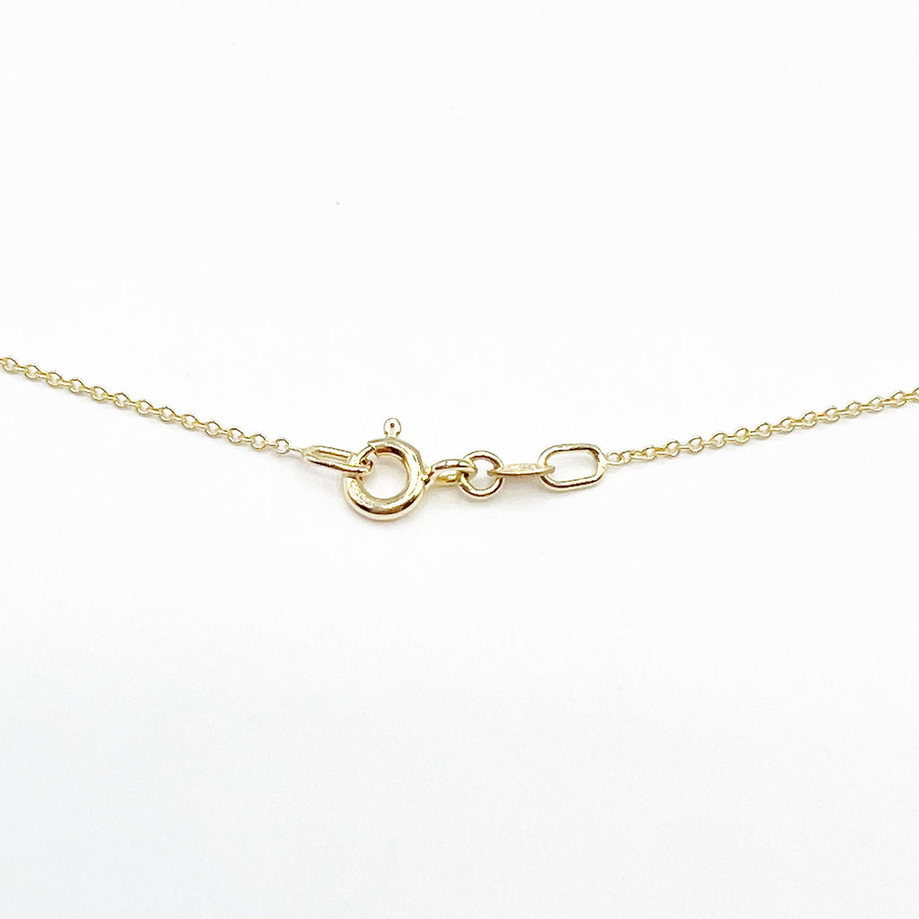 Delicate Greys and Blues Floating on a Golden Chain Necklace
