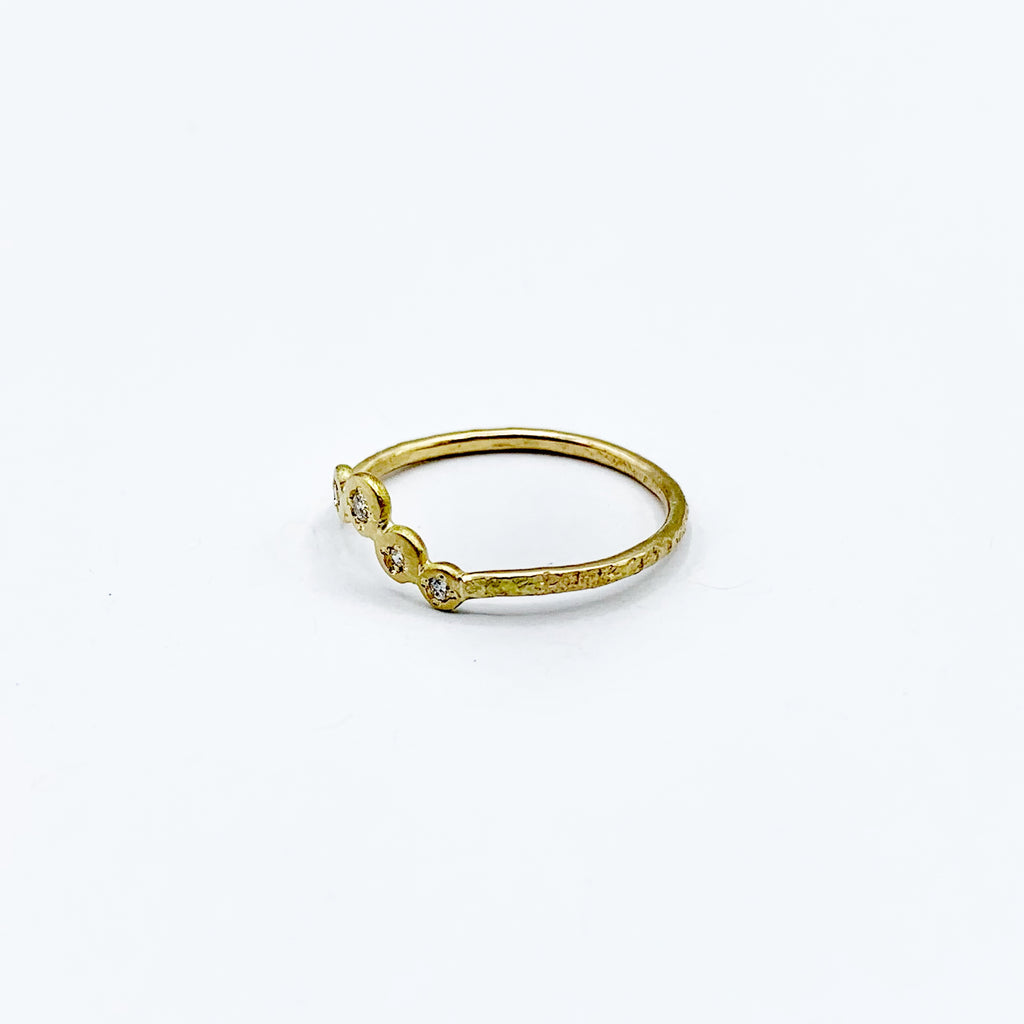 Golden Diamond Diadem Ring