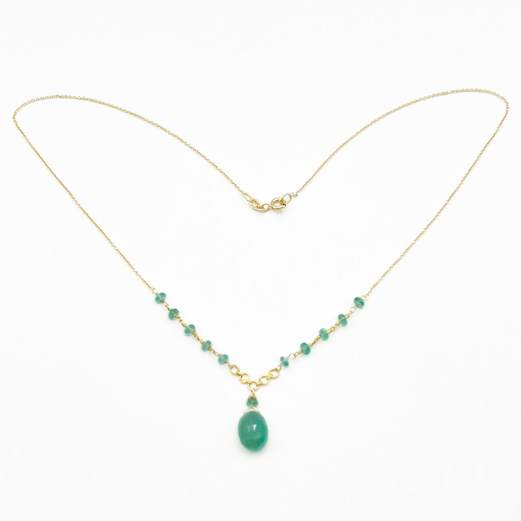 Bright and Polished Gold Emerald Necklace