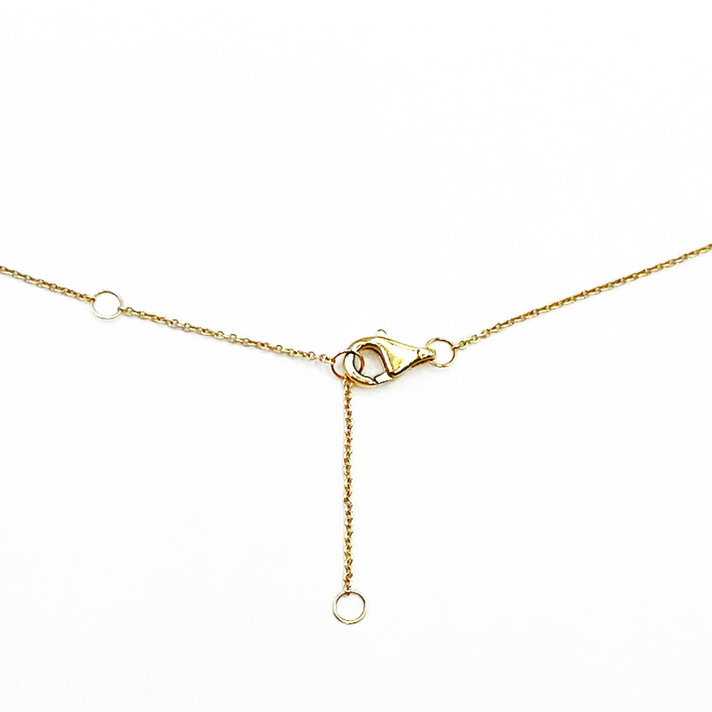 Gold Two Tone Diamond Bee Pendant Necklace