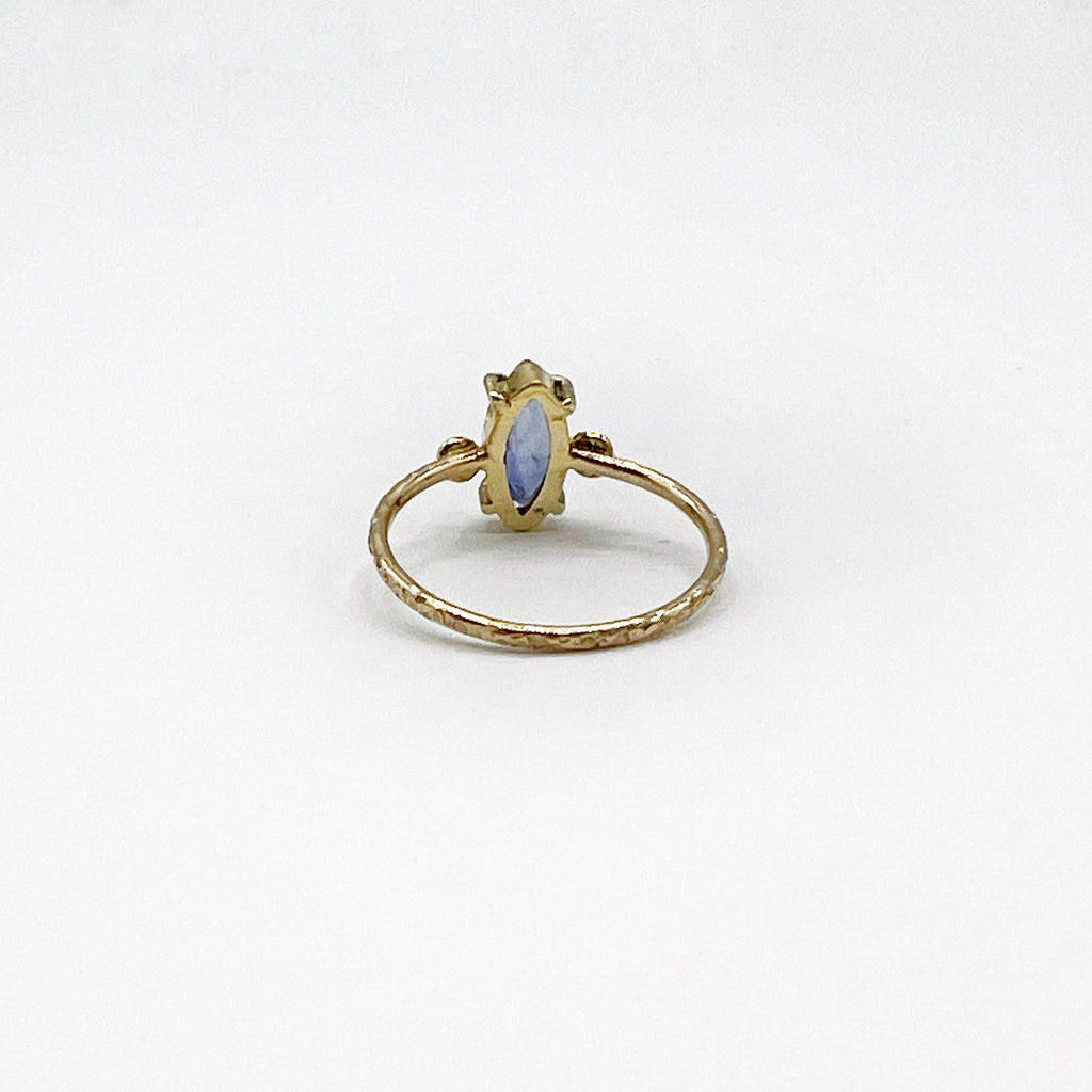 Marquise Deep Blue Sapphire Ring