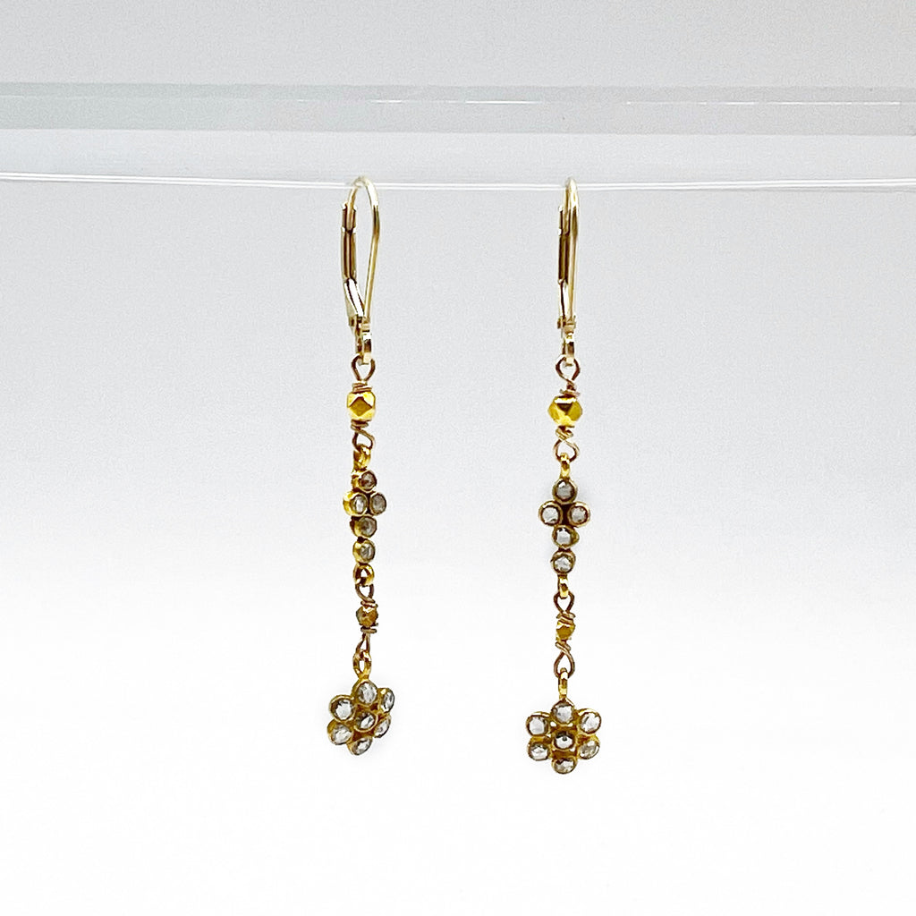 Diamond Flower Earrings