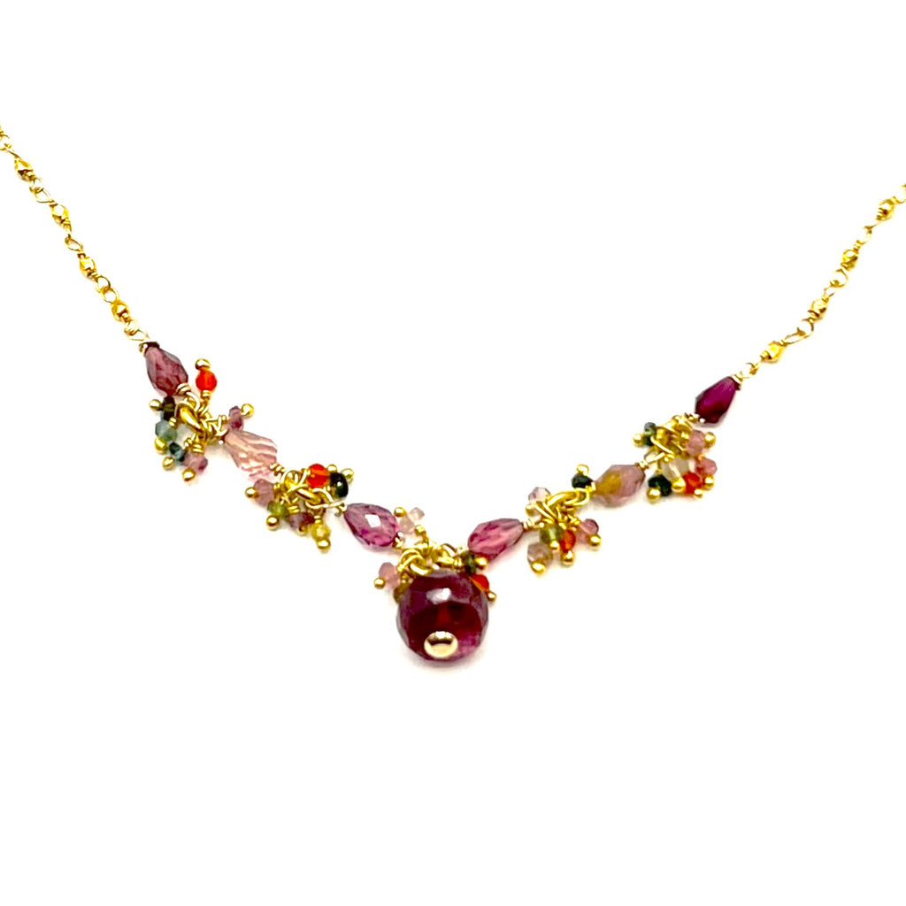 Rosy Pink Tourmaline  Necklace