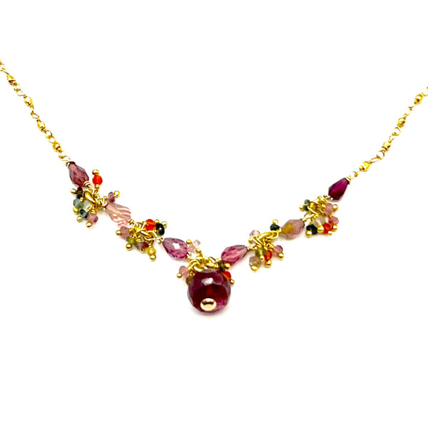 Rosy Pink Tourmaline  Necklace