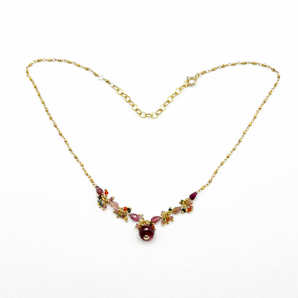 Rosy Pink Tourmaline  Necklace