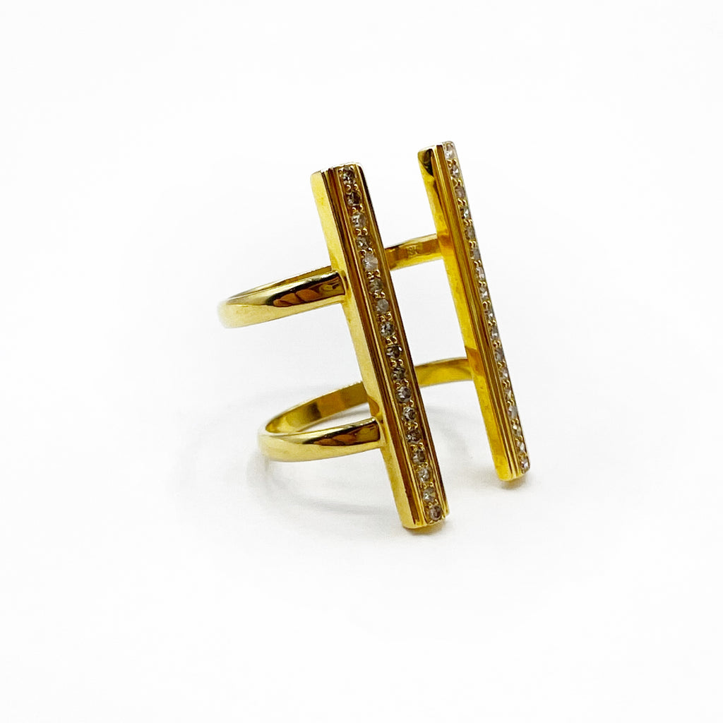 Parallel Bar Diamond Ring