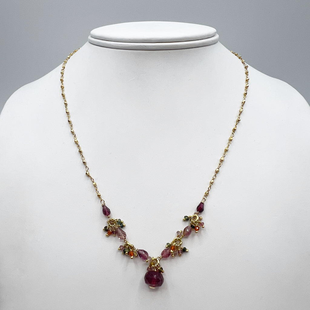 Rosy Pink Tourmaline  Necklace