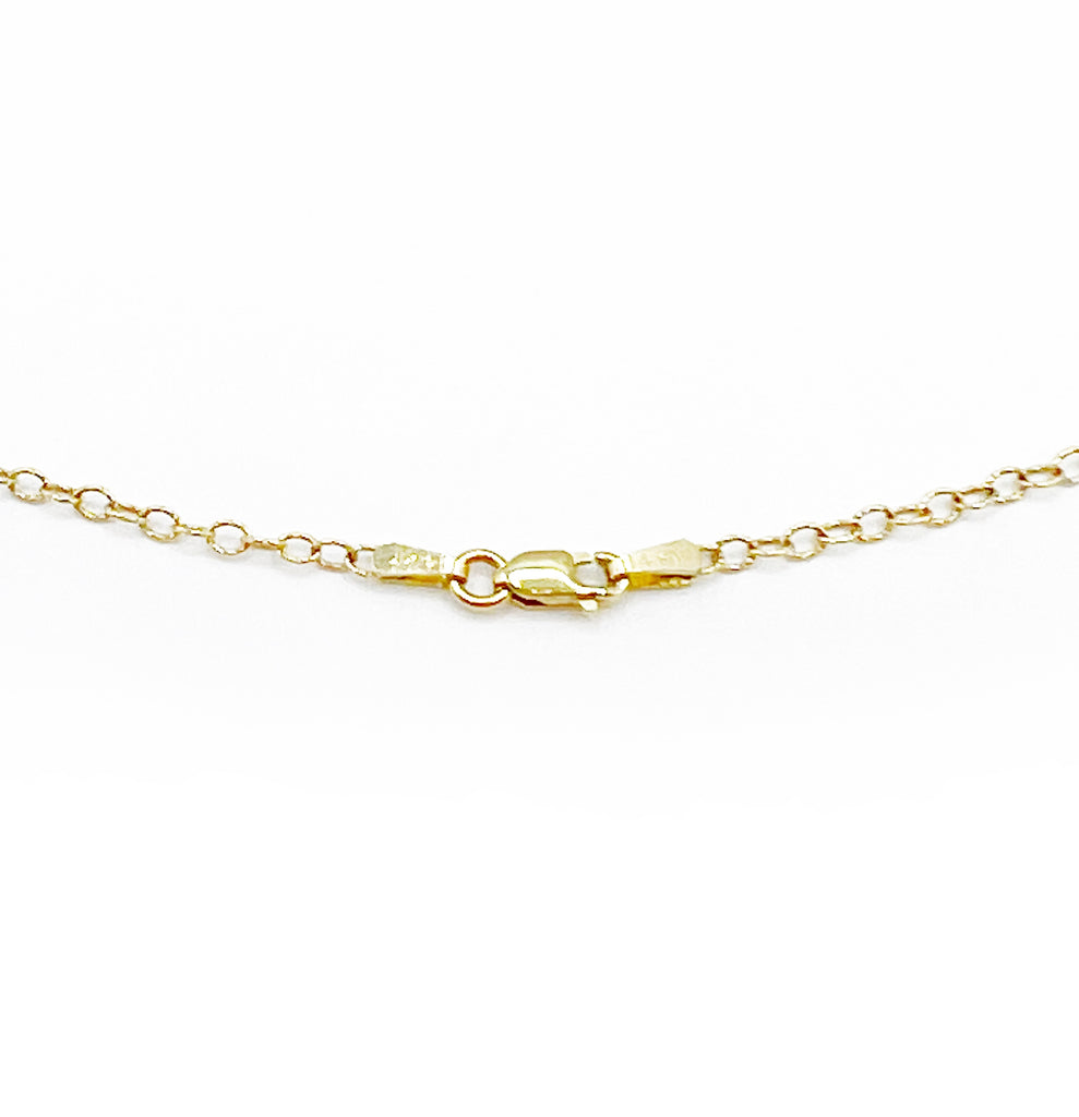 14 and 18 Karat Yellow Gold Bezel Set Topaz and Diamond Necklace