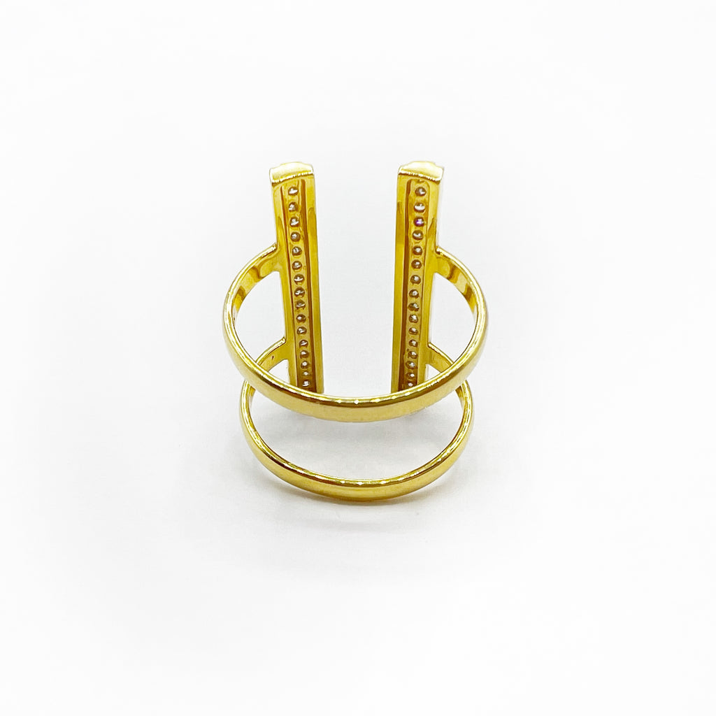 Parallel Bar Diamond Ring