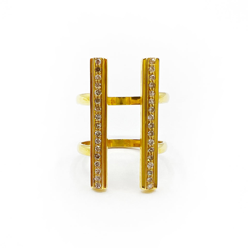 Parallel Bar Diamond Ring