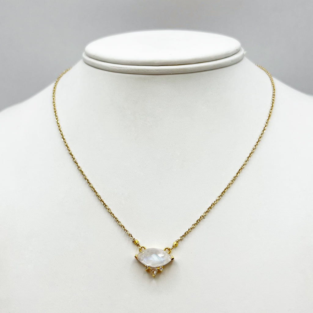 Diamond and Moonstone 'Eye' Pendant