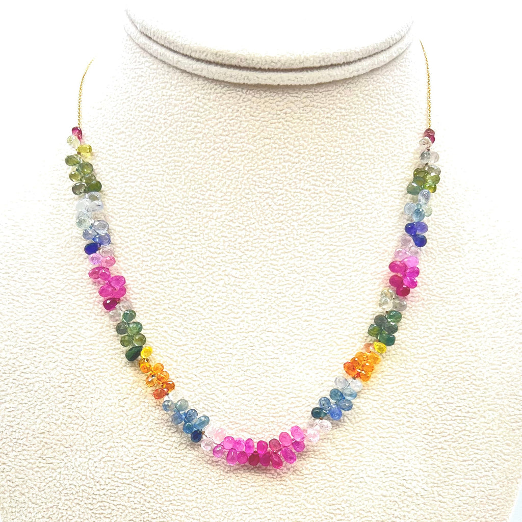 Multicolored Faceted Briolette Necklace