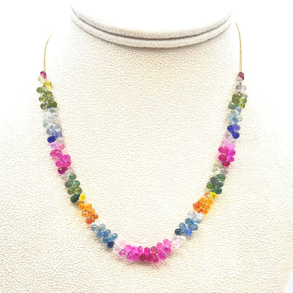 Multicolored Faceted Briolette Necklace