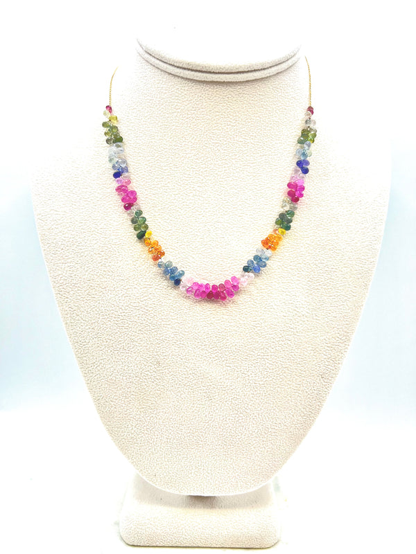 Multicolored Faceted Briolette Necklace