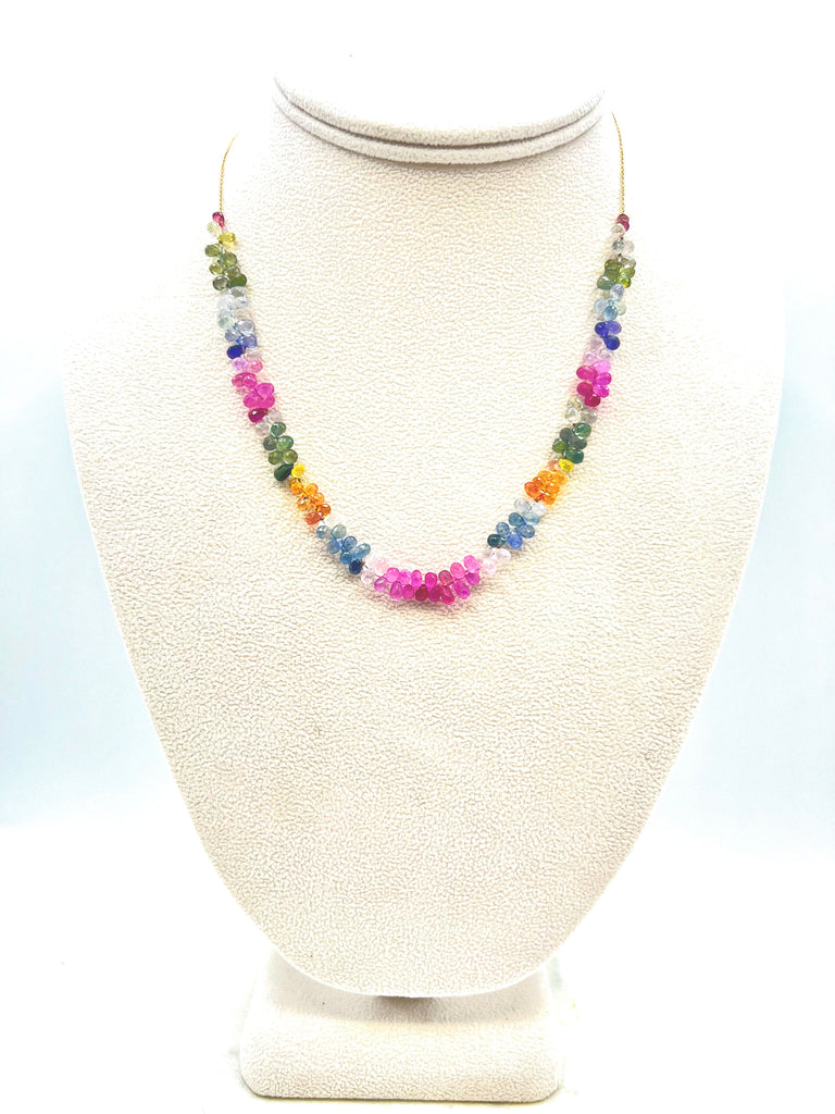 Multicolored Faceted Briolette Necklace