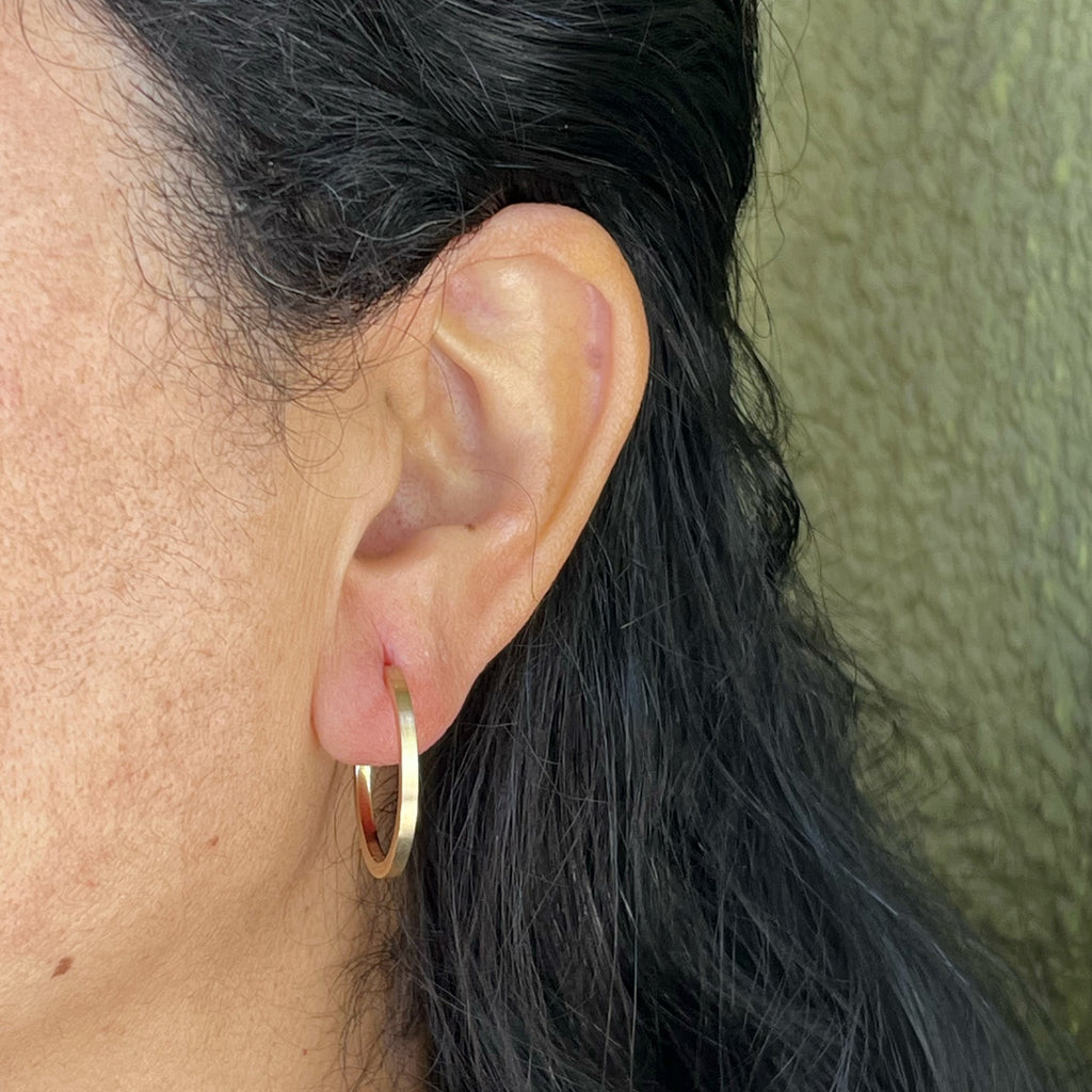 Matte Gold Medium Size Hoop Earrings