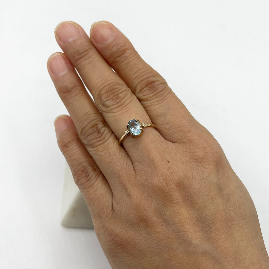 Celestial Aquamarine and Diamond Ring