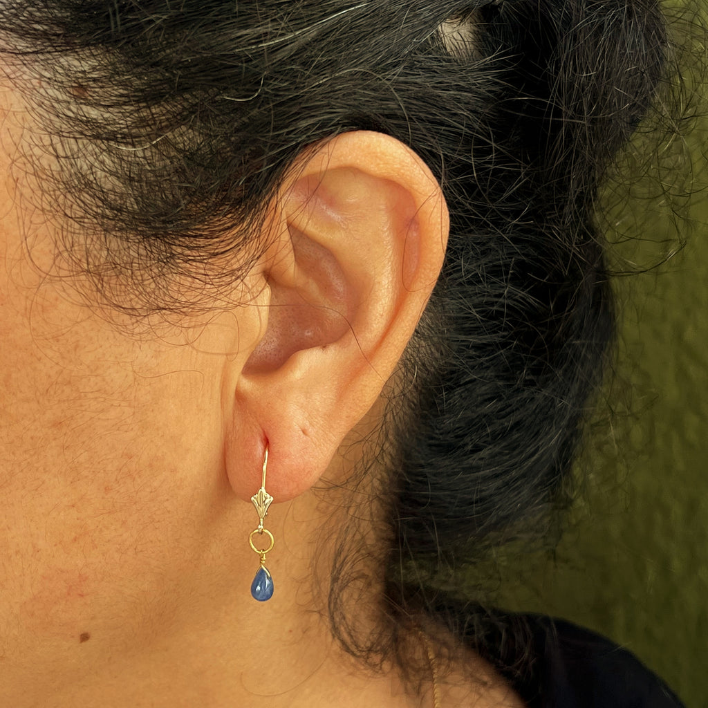 Sapphire Dew Droplet Earrings
