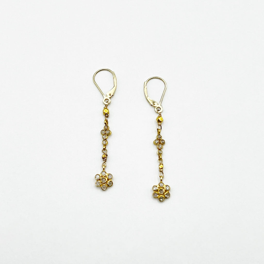 Diamond Flower Earrings