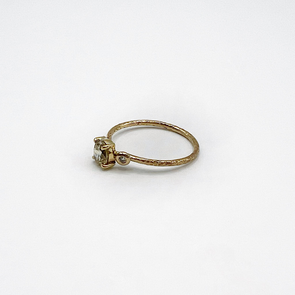 Champagne Oval Diamond Engagement  Ring