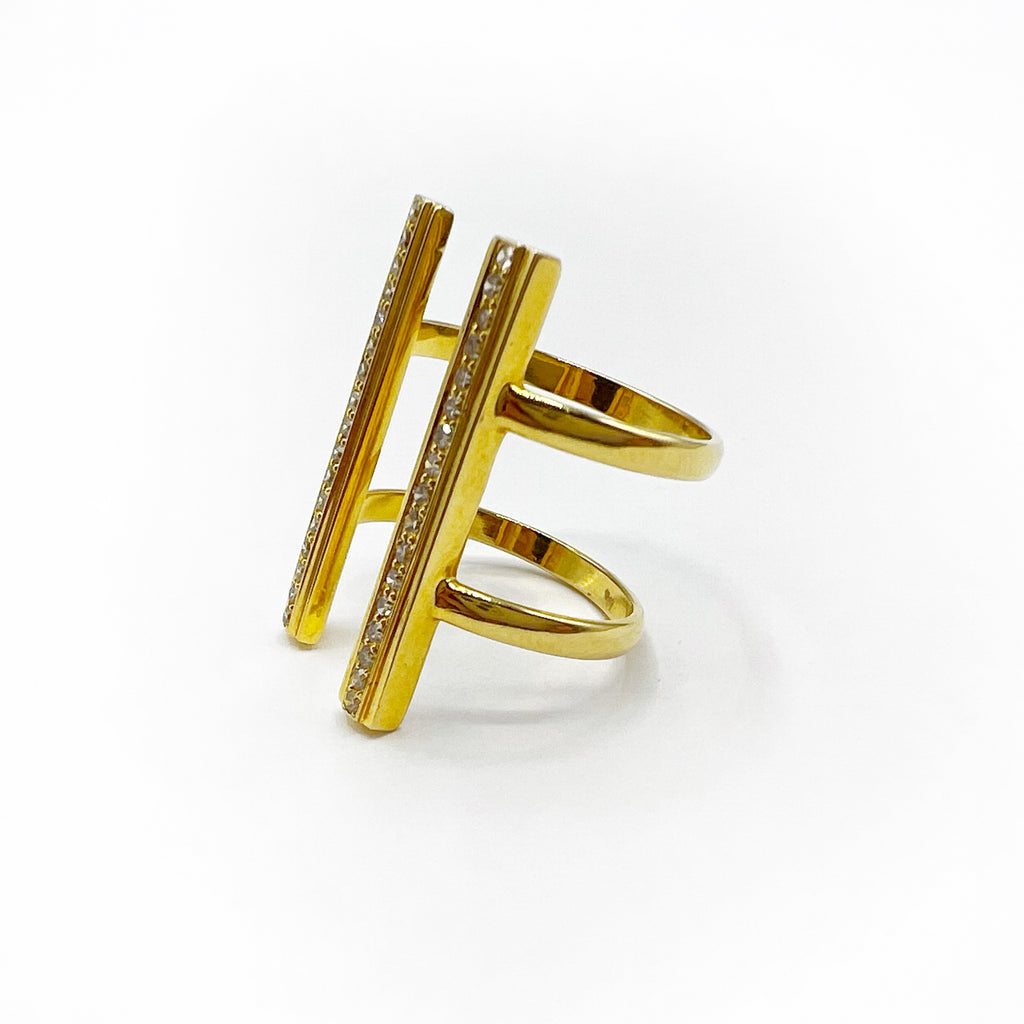 Parallel Bar Diamond Ring