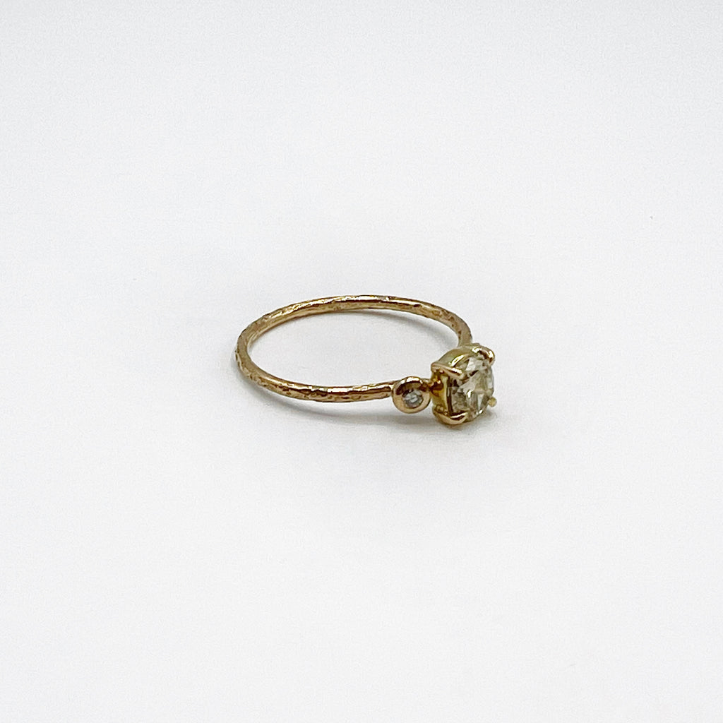Champagne Oval Diamond Engagement  Ring