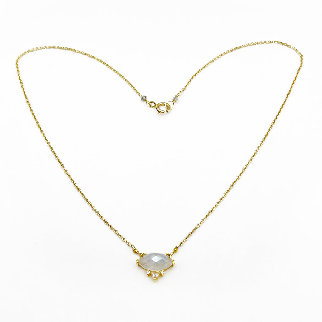 Diamond and Moonstone 'Eye' Pendant