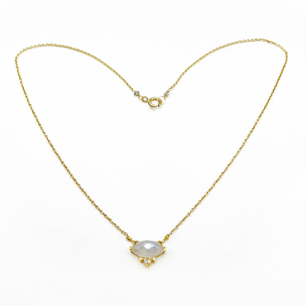 Diamond and Moonstone 'Eye' Pendant