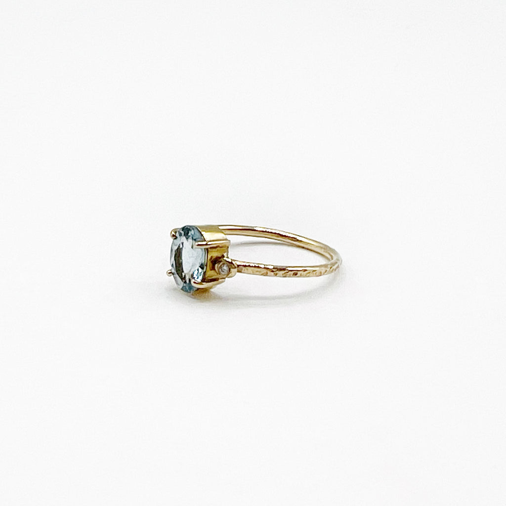 Celestial Aquamarine and Diamond Ring