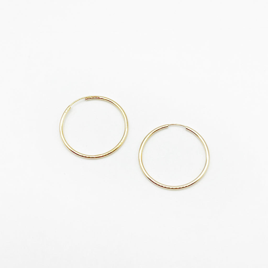 Yellow Gold Continuous Medium Hoops
