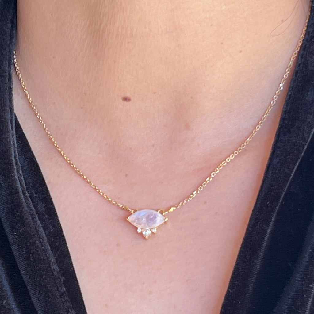 Diamond and Moonstone 'Eye' Pendant