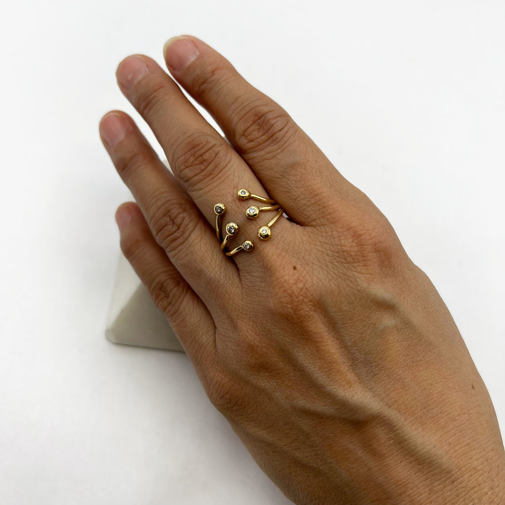 Open Triple Pair Diamond Ring