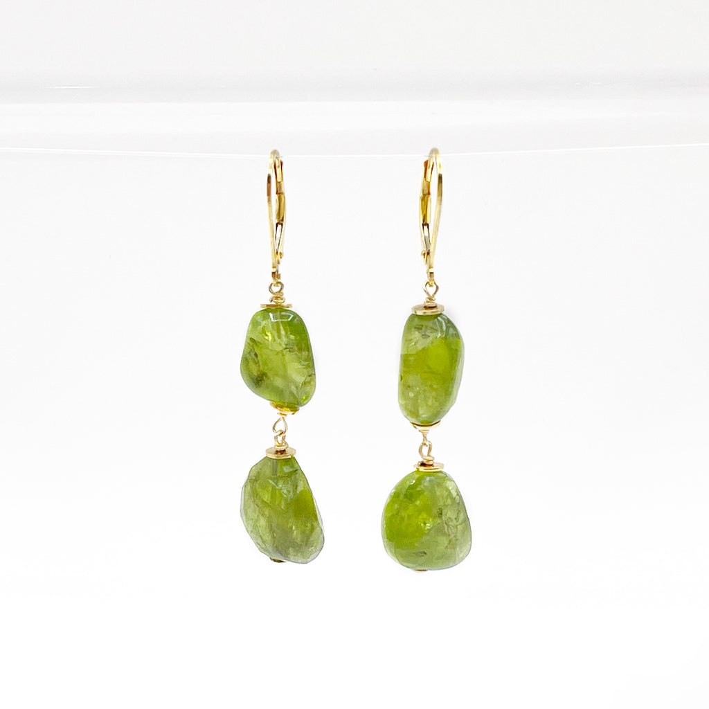 Chunky & Dramatic Peridot Beaded Earrings