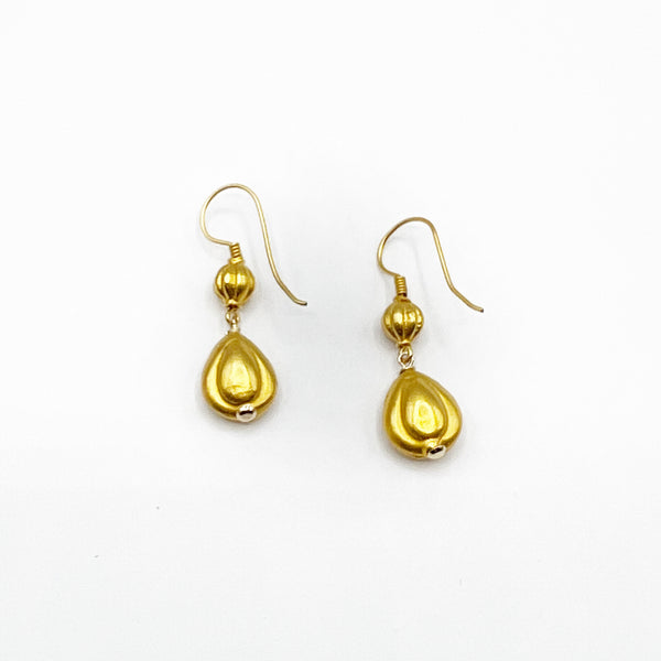 Shell Drops in Gold Vermeil on Wire Earrings