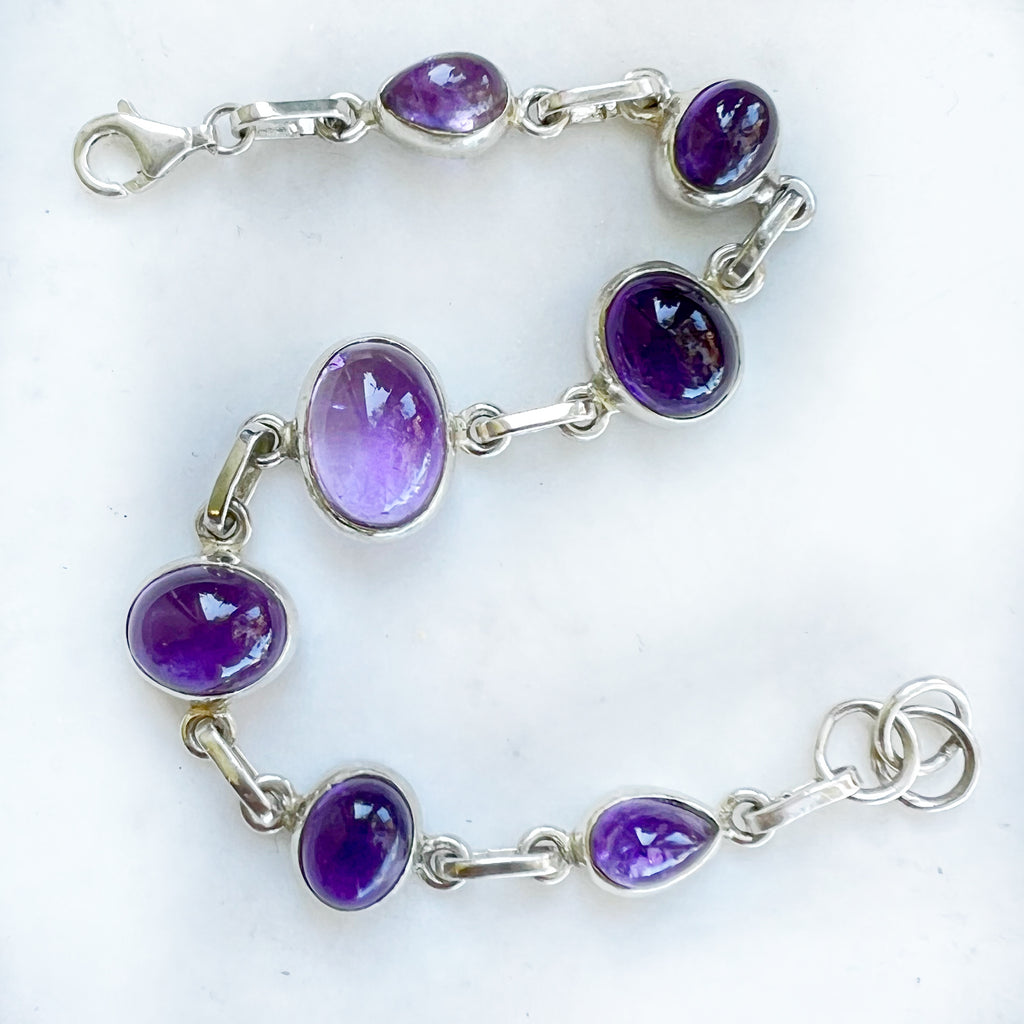 Smooth Jellybean Amethyst in Sterling Silver