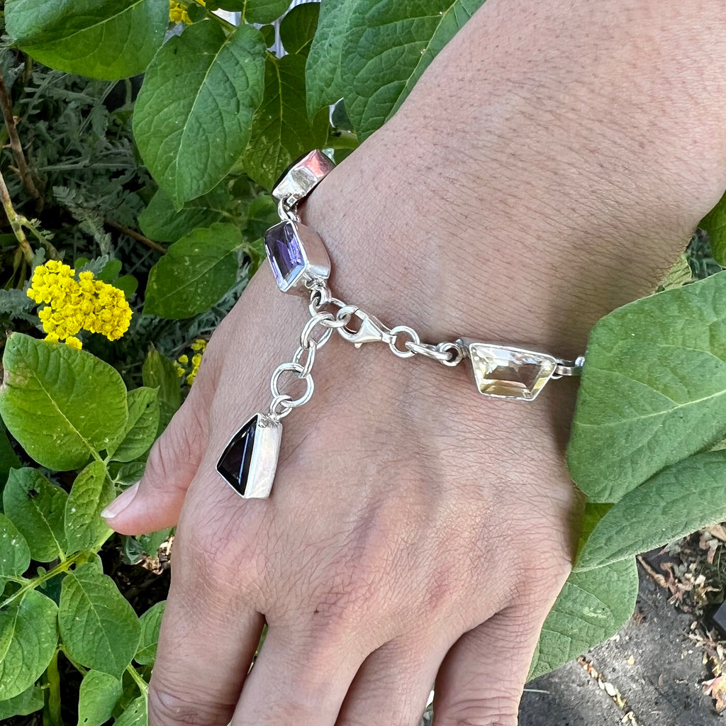 Chunky Raw Faceted Gems Bracelet