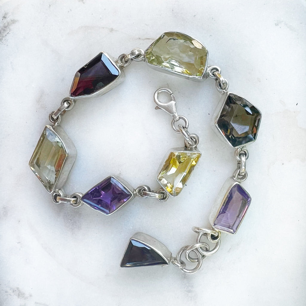 Chunky Raw Faceted Gems Bracelet