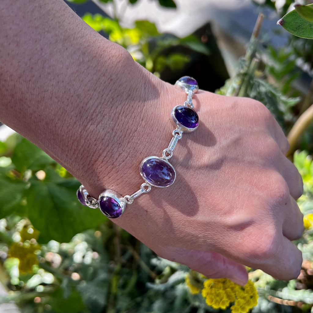 Smooth Jellybean Amethyst in Sterling Silver