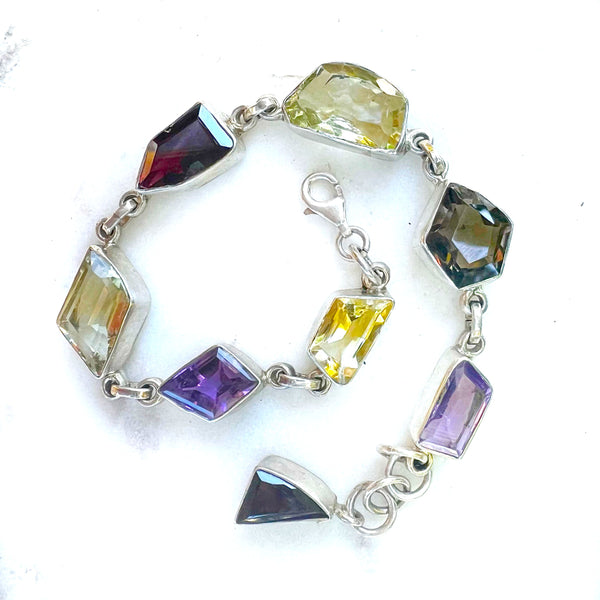 Chunky Raw Faceted Gems Bracelet