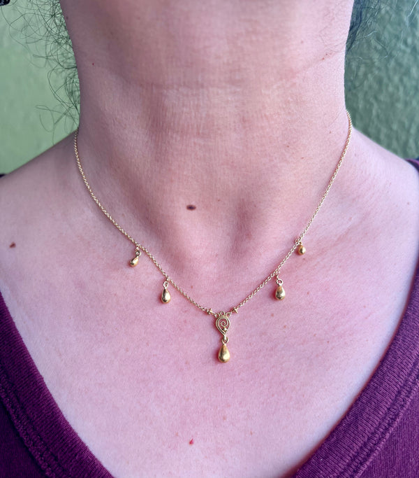 Golden Droplets Necklace