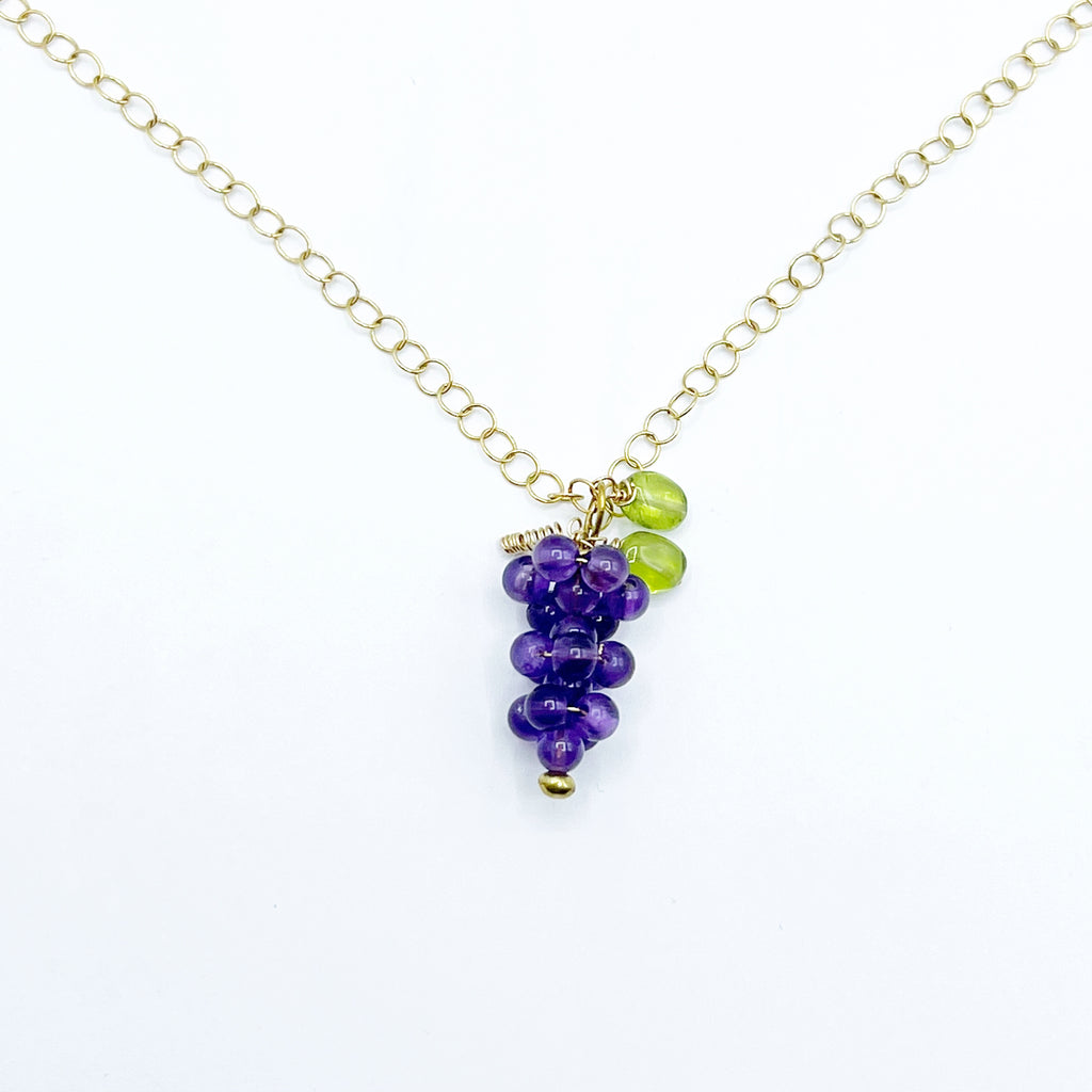Amethyst Peridot Grape Cluster Necklace