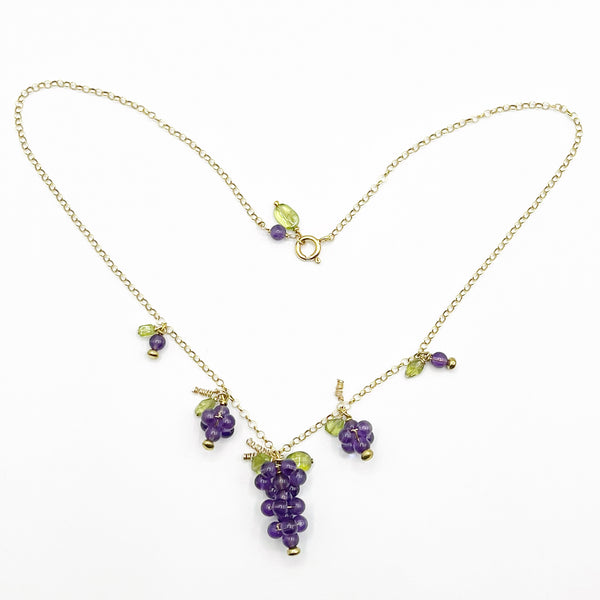Amethyst Peridot Grape Cluster Necklace