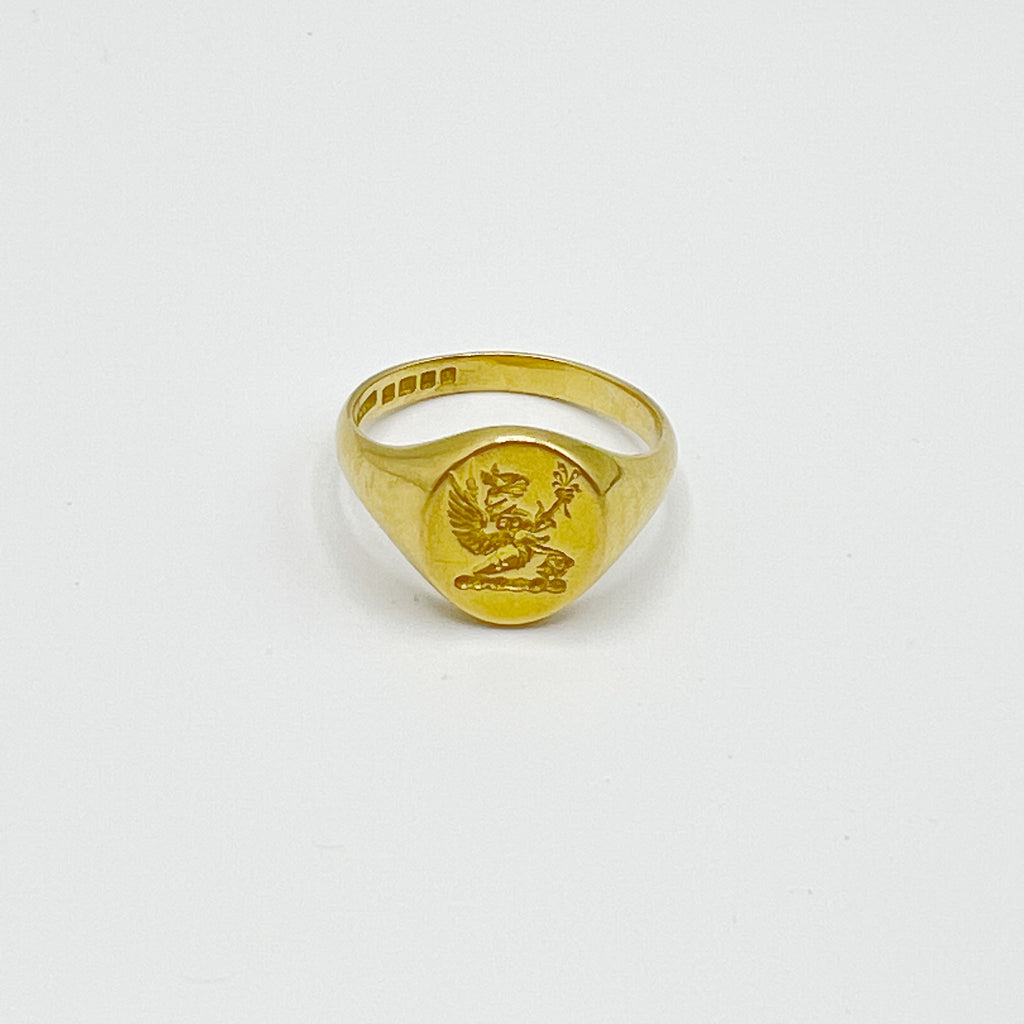 Yellow 18 Karat Intaglio Antique Ring