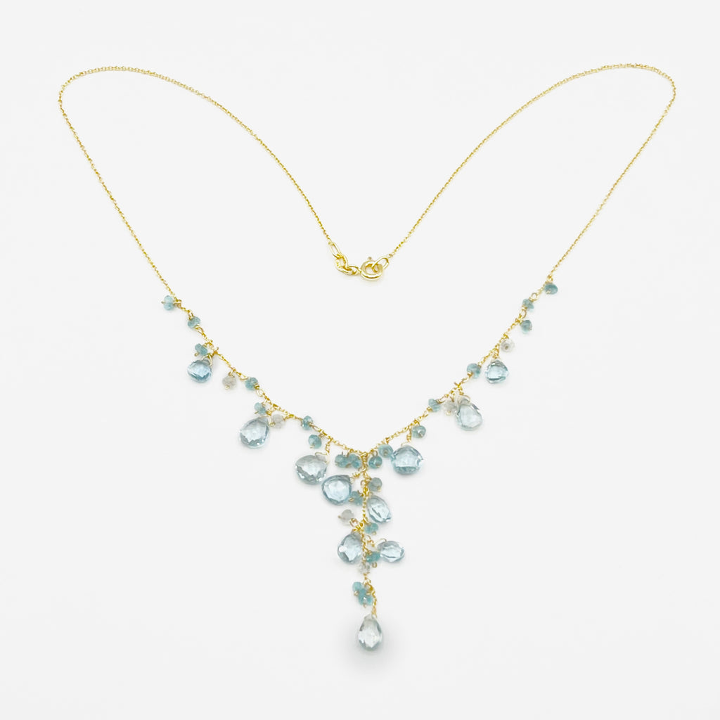 An Aquamarine Waterfall on a Golden Chain