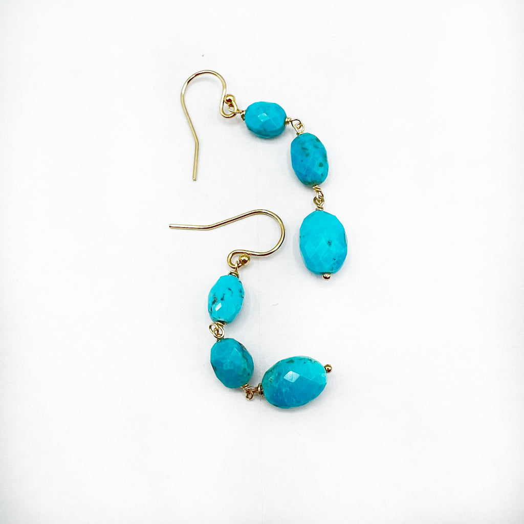 Turquoise Faceted Drop Earrings