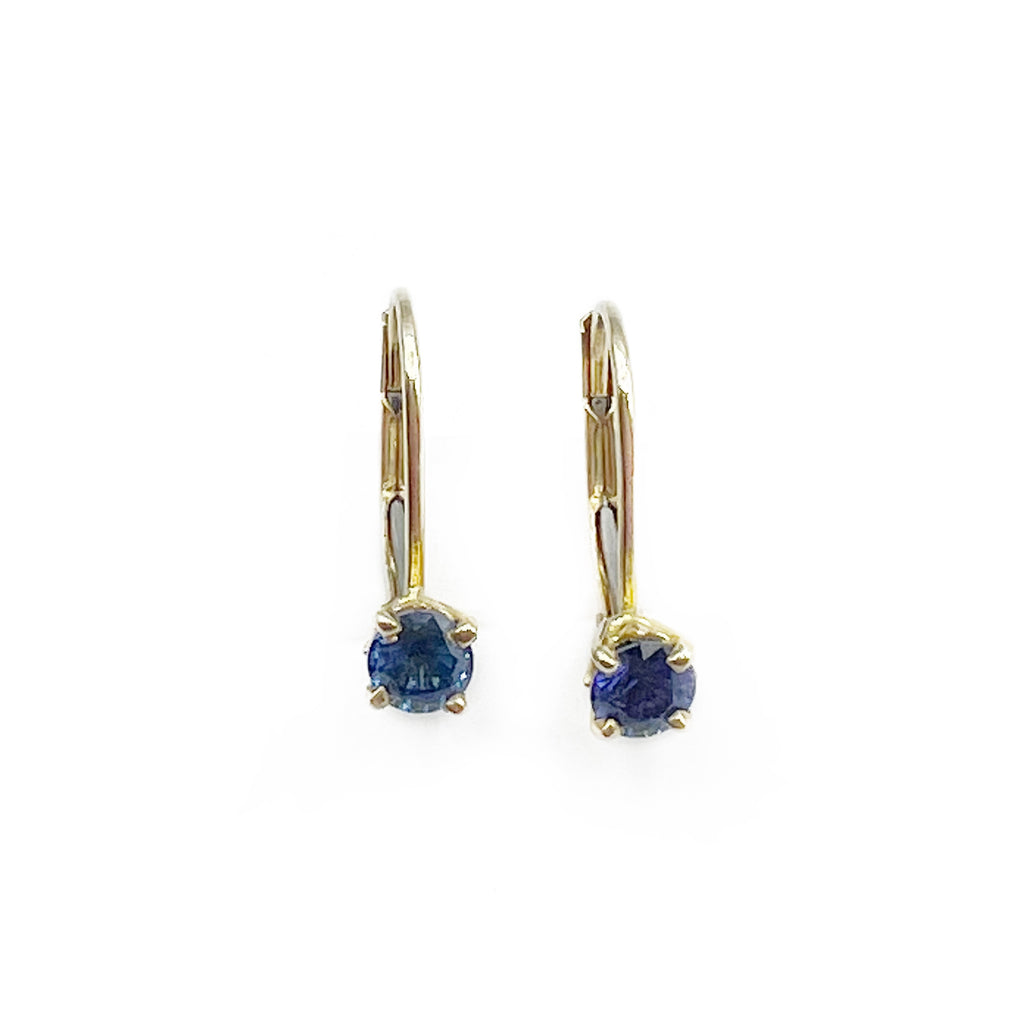 Glowing Round Sapphire Earrings